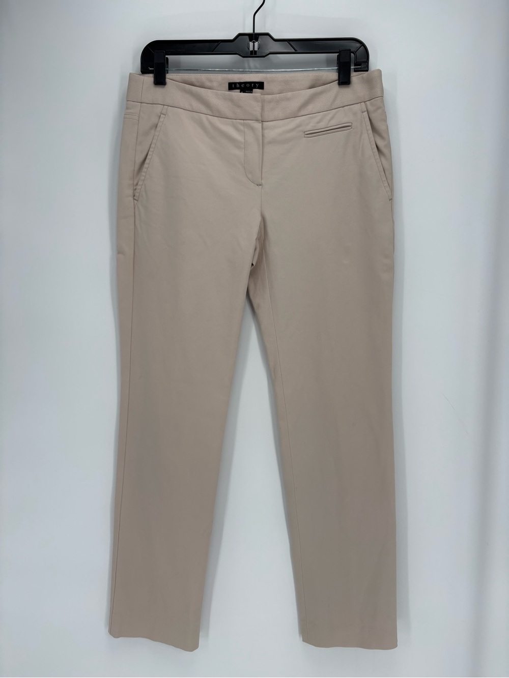 🪭 Theory Straight-Leg  Pants in Light Beige